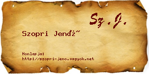 Szopri Jenő névjegykártya